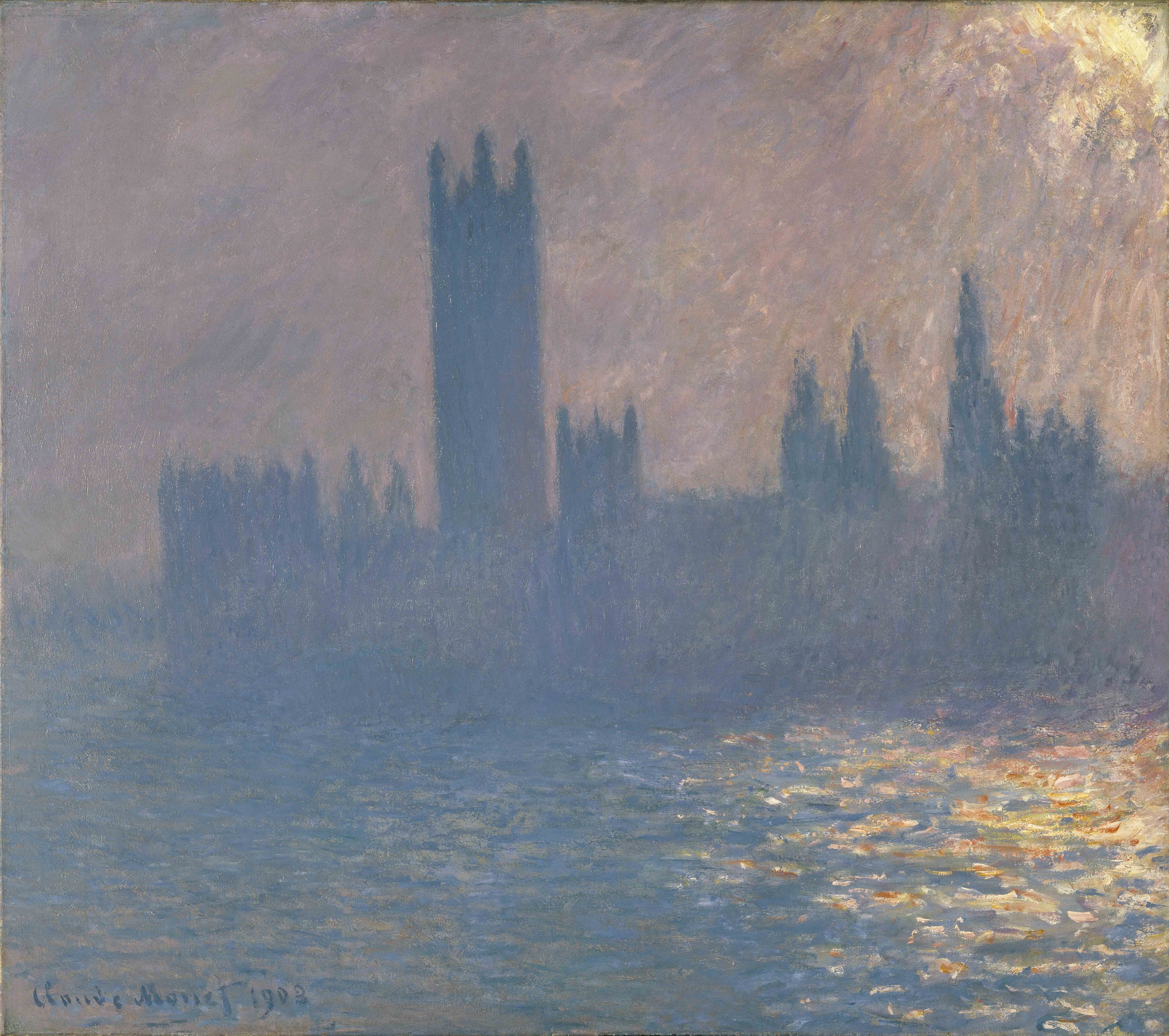 Houses of Parliament, sunlight effect Claude Monet (1840-1926) Houses of Parliament, Sunlight Effect 1903 Brooklyn Museum of Art