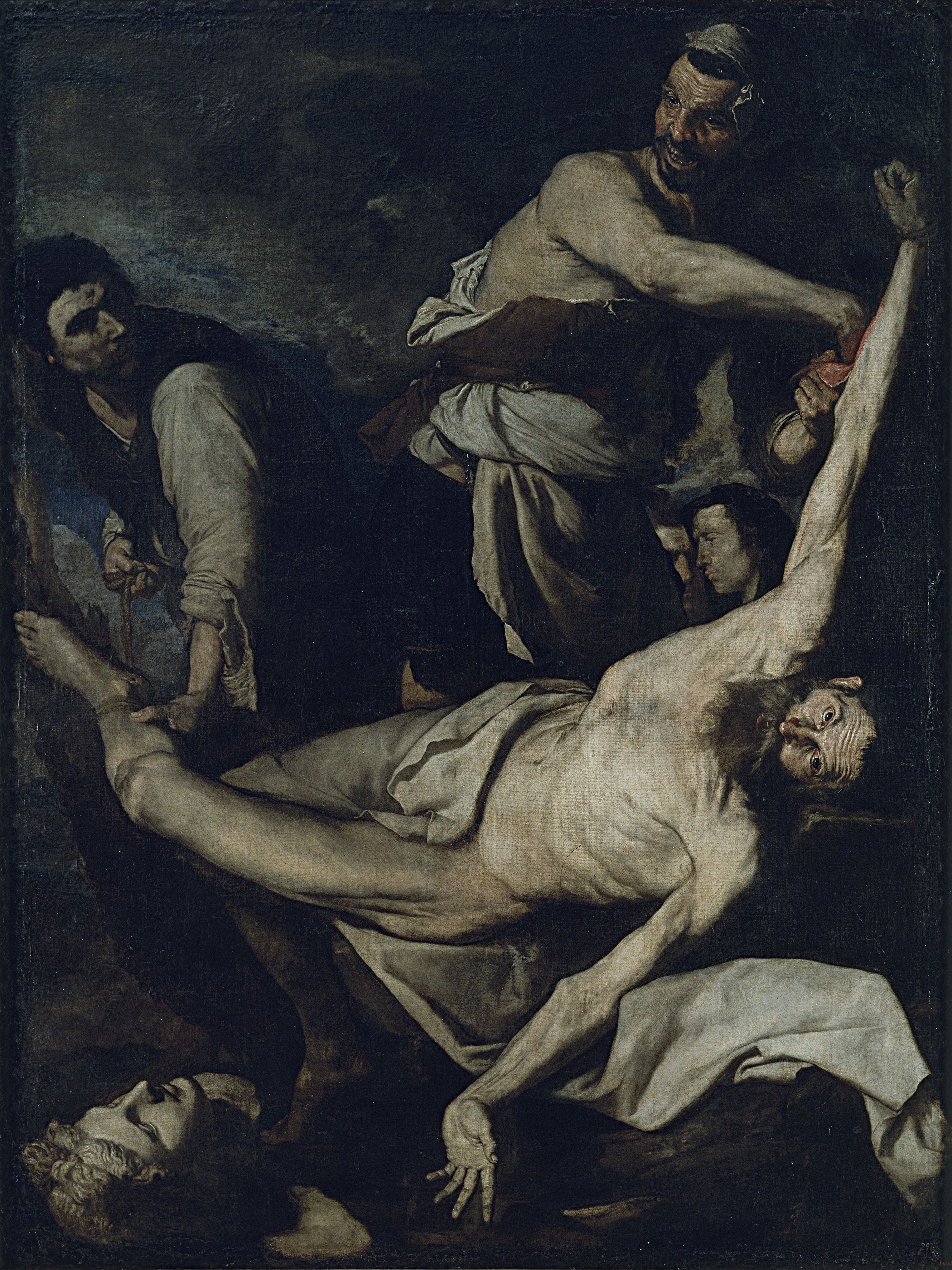 Jusepe de Ribera, Martyrdom of Saint Bartholomew, 1644, Oil on canvas, 202 x 153 cm, Museu Nacional d’Art de Catalunya, Barcelona. Photo: Mnac, Calveras/Mérida/Sagristà. ©Museu Nacional d’Art de Catalunya, Barcelona, 2018.