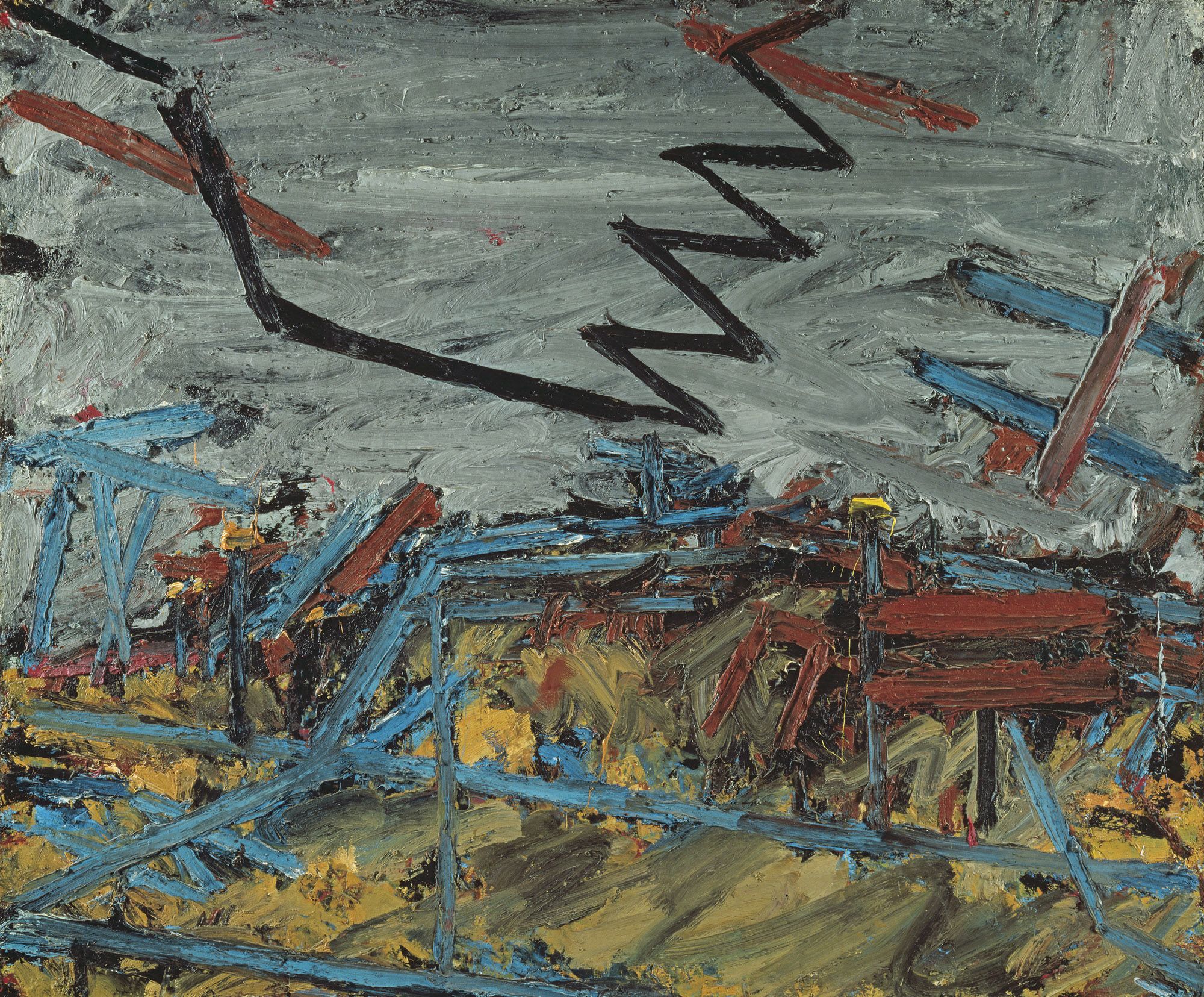 Frank Auerbach  Primrose Hill, 1967–1968 Oil paint on board 121.9 × 146.7 Tate. Purchased 1971  Credit: © Tate, London 2018