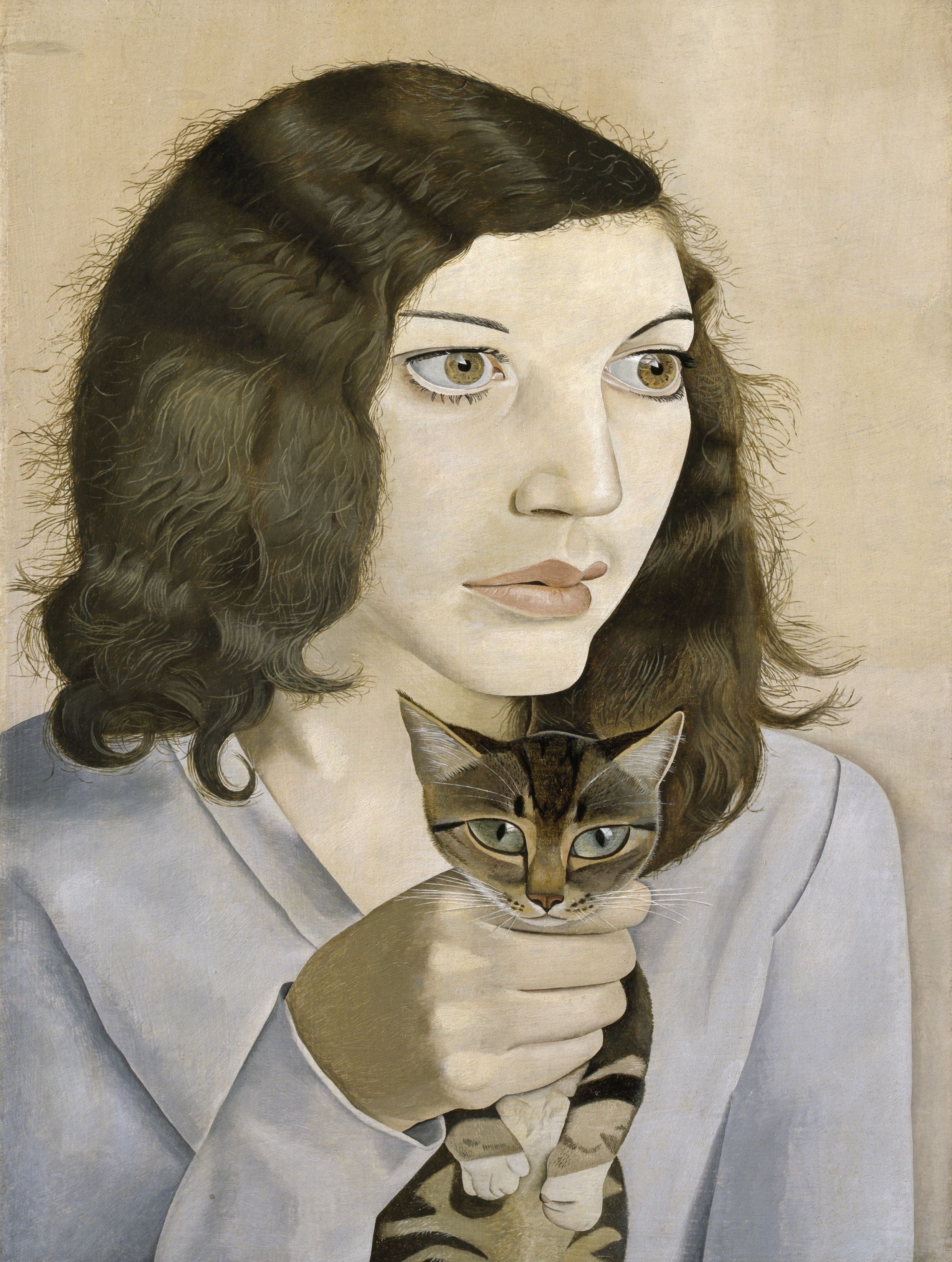 Lucian Freud  Girl with a Kitten 1947 Oil paint on canvas 41 × 30.7 Tate. Bequeathed by Simon Sainsbury 2006, accessioned 2008  Credit: Tate, London 2018 ©The Lucian Freud Archive/Bridgeman Images   