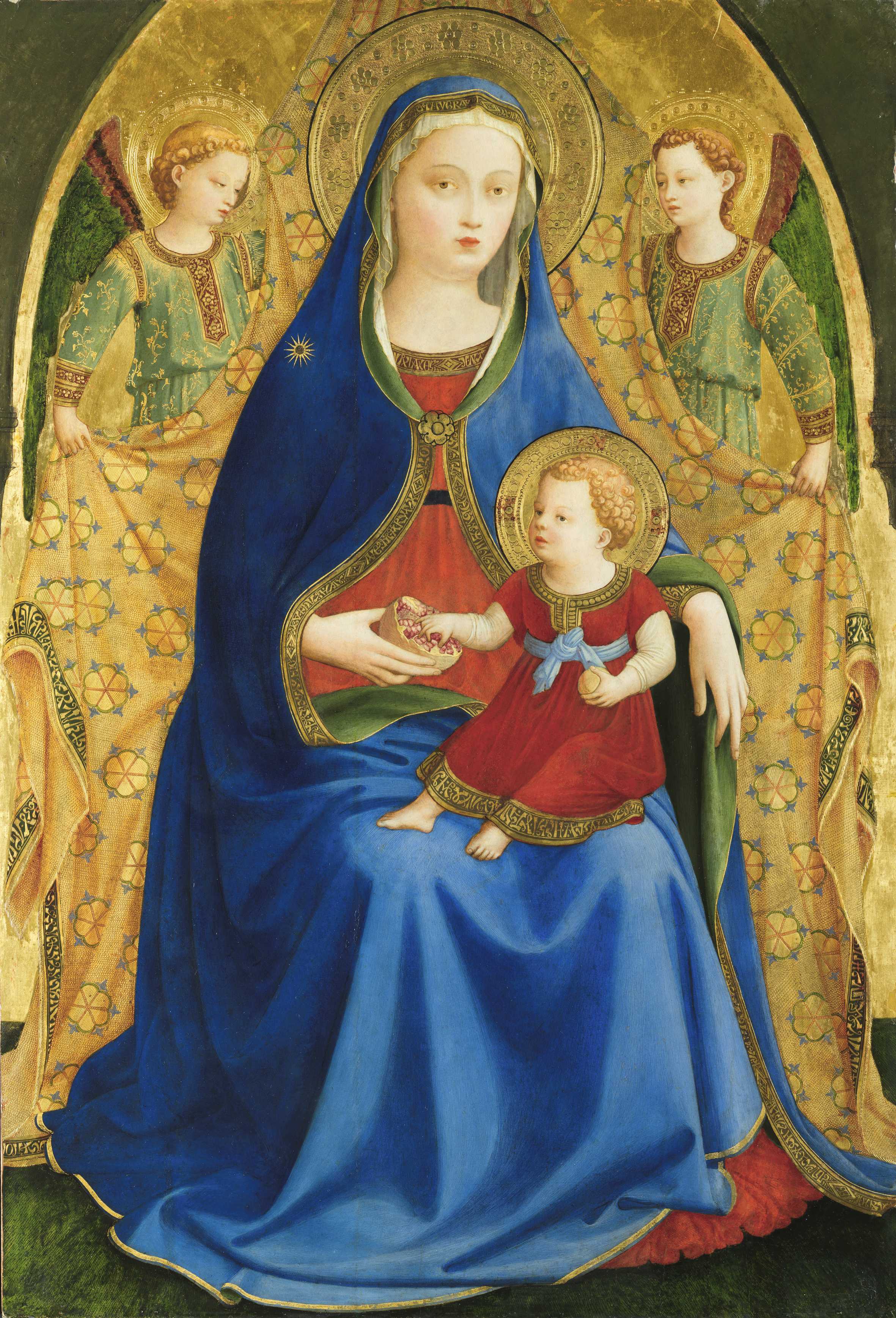 The Virgin and Child with two Angels or The Virgin with a Pomegranate Guido di Pietro, called Fra Angélico Témpera on panel c. 1426 Madrid, Museo Nacional del Prado. Adquisición 2016 (con la colaboración de la Fundación Amigos del Museo del Prado)