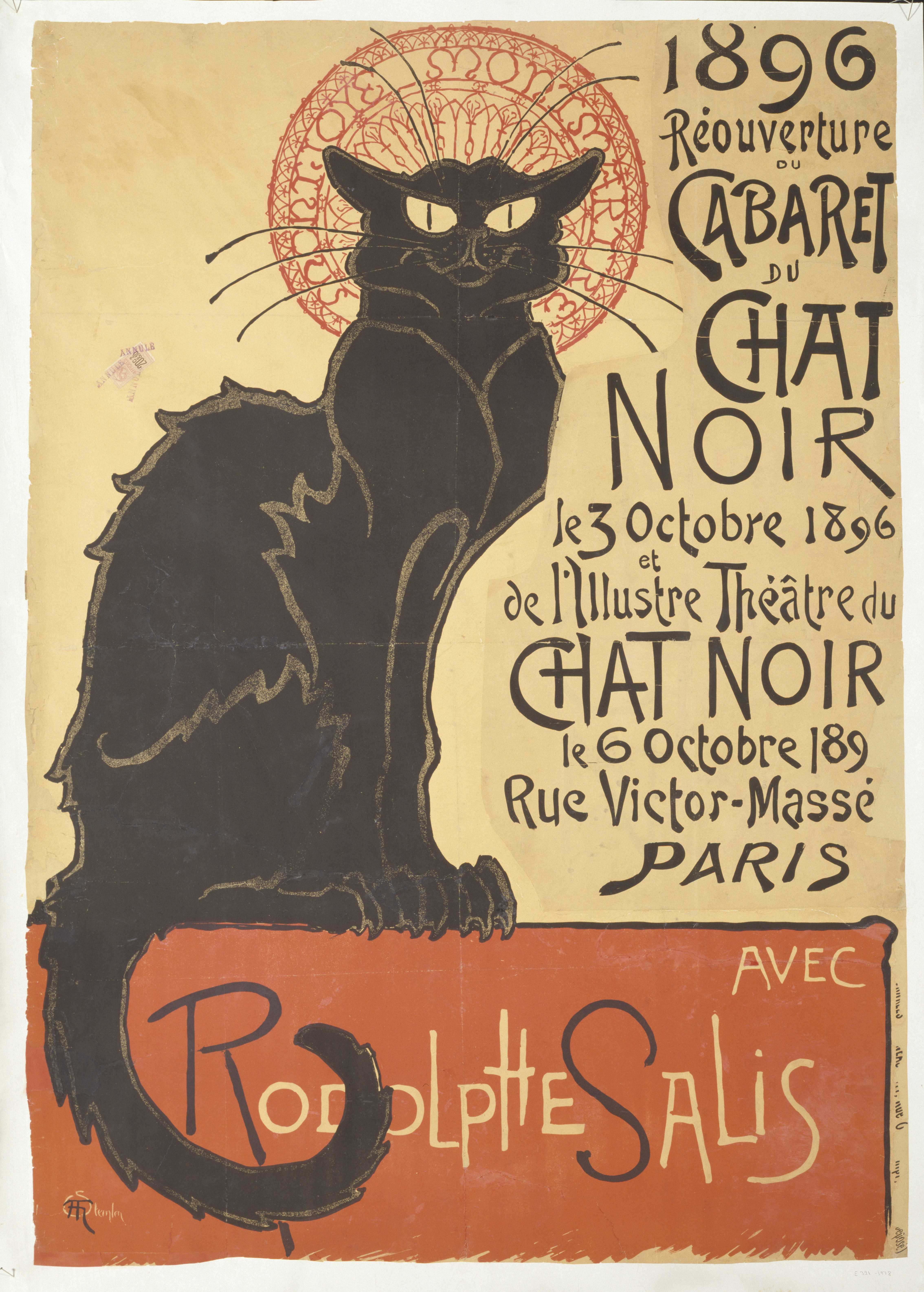 Théophile-Alexandre Steinlen, Réouverture du Cabaret du Chat Noir, 1896 © Victoria and Albert Museum, London