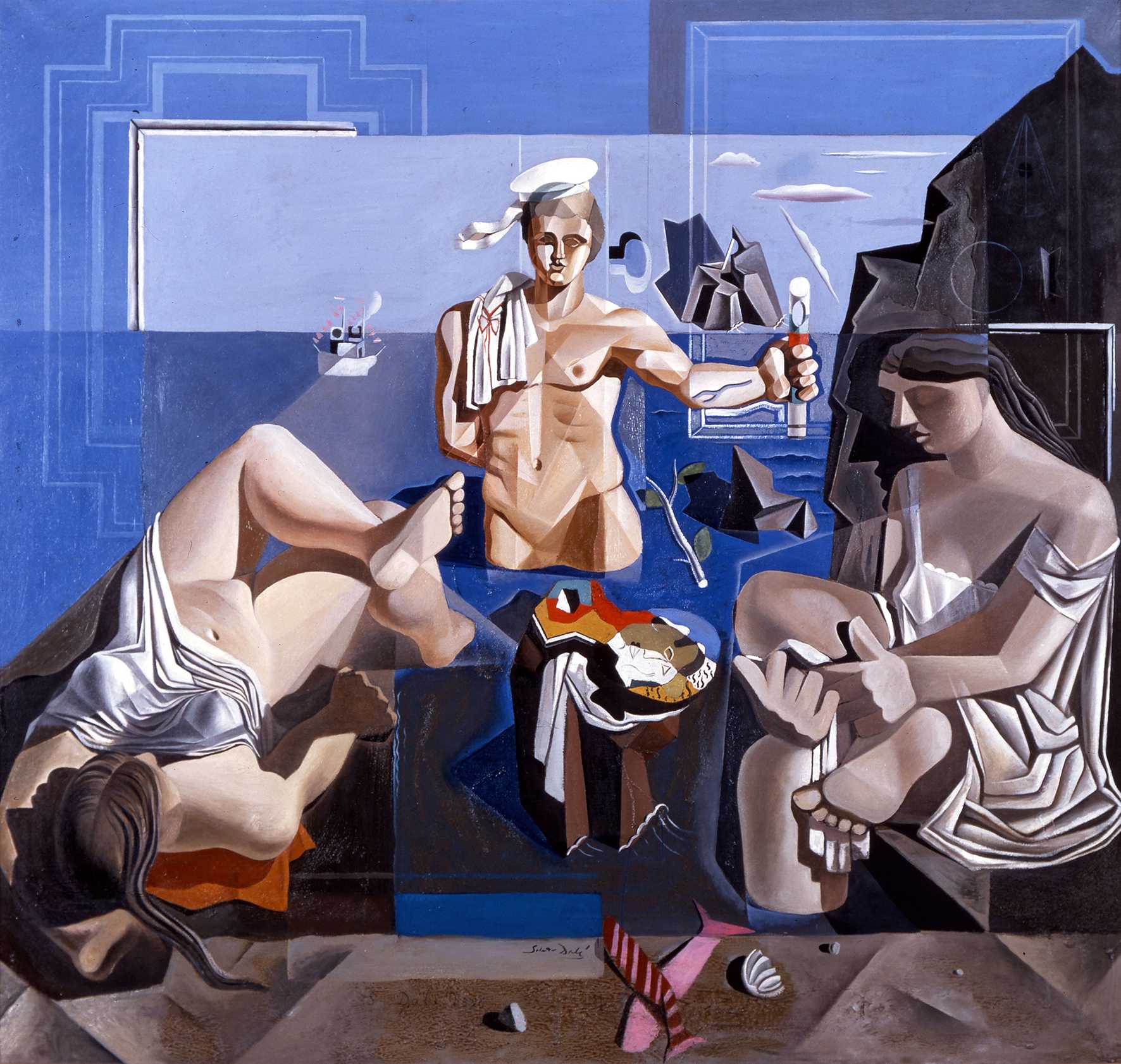 Composition with Three Figures. "Neo-cubist Academy", 1926 oil on canvas, 190 x 200 cm  © Museu de Montserrat, Montserrat