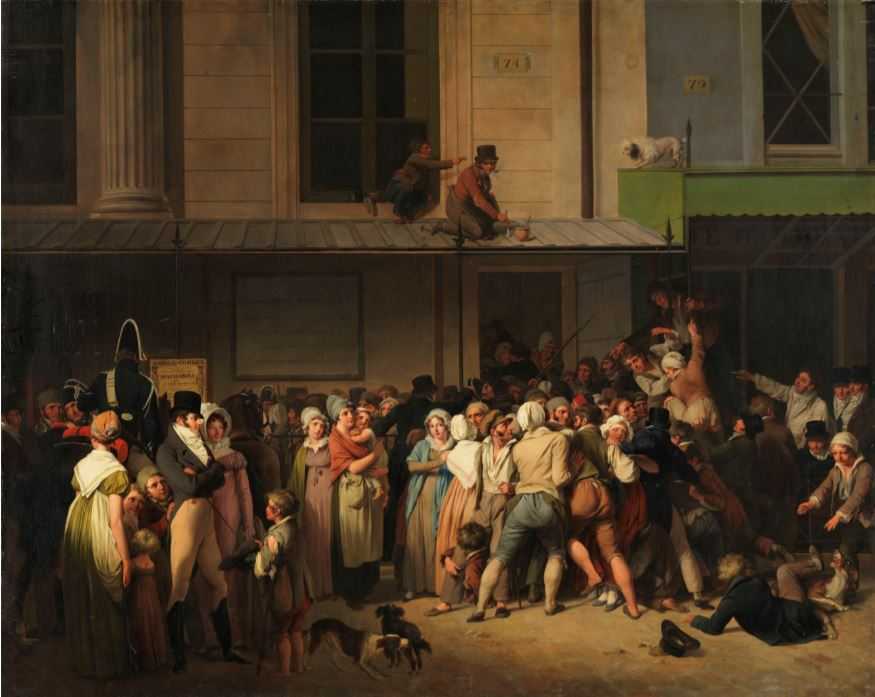Louis-Léopold Boilly, Entrance to a free show at the Théâtre de l’Ambigu-Comique, 1819. Paris, Louvre Museum.