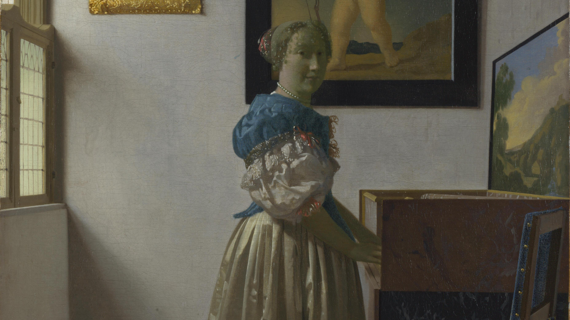 Genshin impact краски вермеера. Йоханнес Вермеер (1632-1675). Дама, стоящая у вирджиналя.