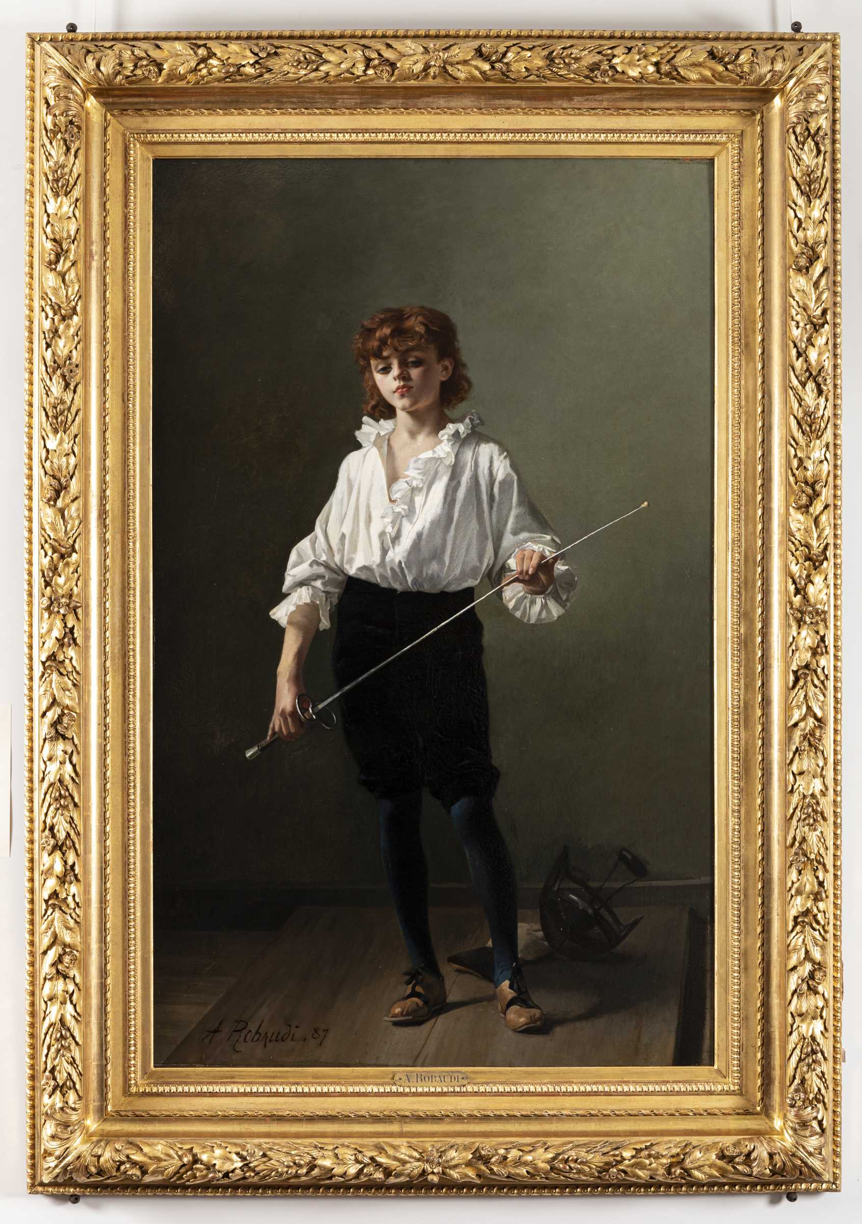 Alcide-Théophile Robaudi (1847-1928) La leçon d’escrime 1887 Huile sur toile Collection particulière © Droits réservés